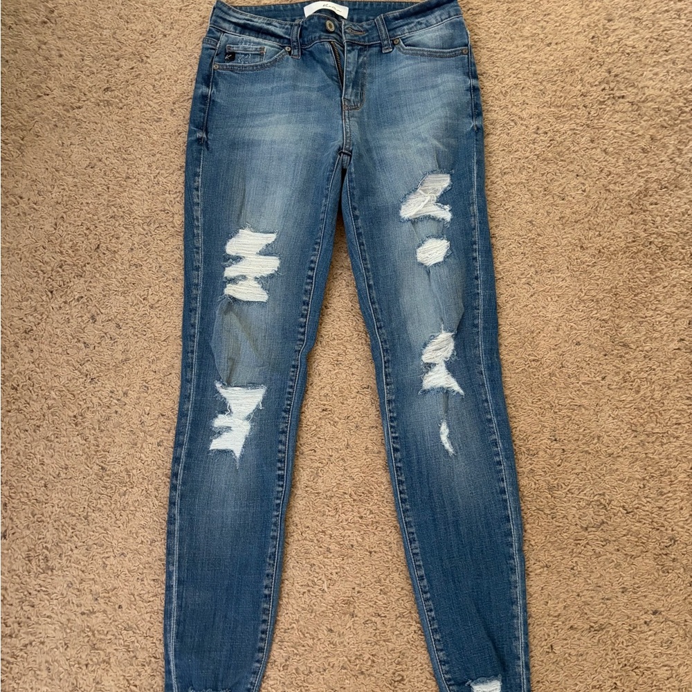 KanCan Medium Blue Distressed Skinny Jeans